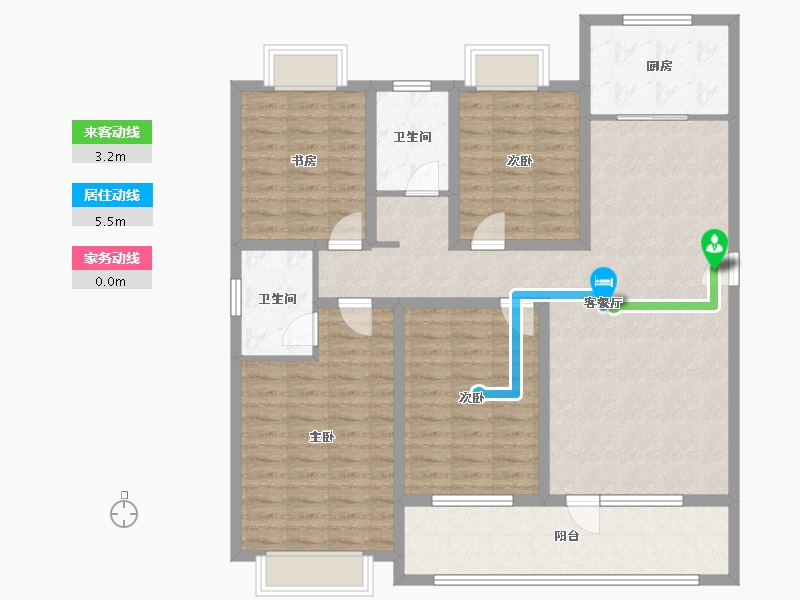 山东省-济宁市-兖州瑞马名门-125.35-户型库-动静线