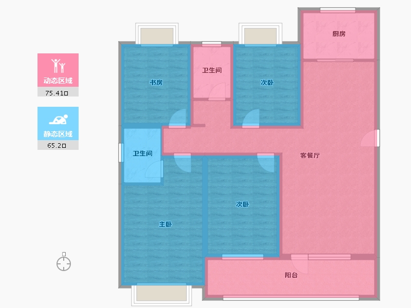 山东省-济宁市-兖州瑞马名门-125.35-户型库-动静分区