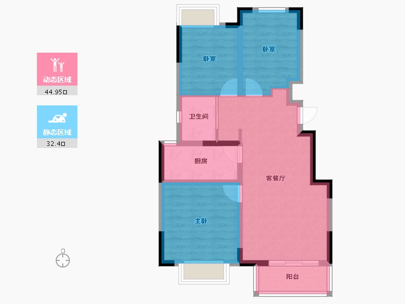 山东省-烟台市-宝龙海上仙街-68.68-户型库-动静分区