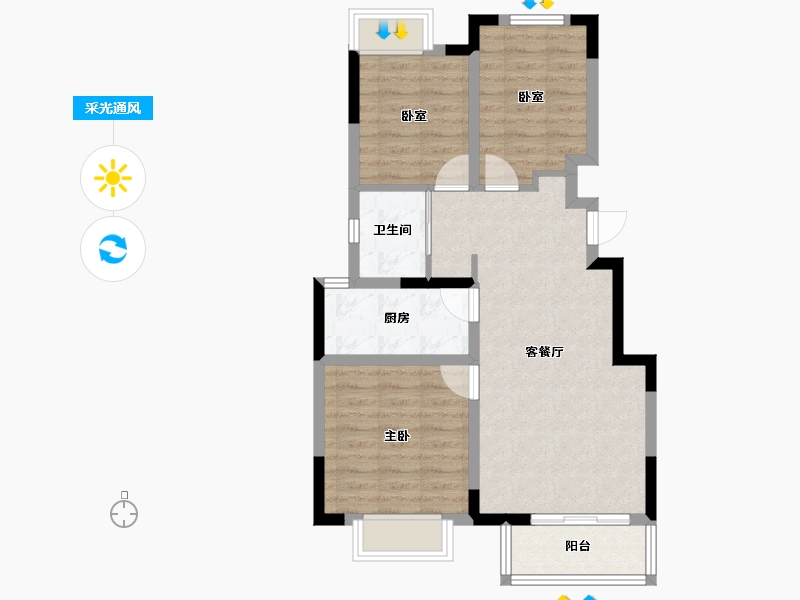 山东省-烟台市-宝龙海上仙街-68.68-户型库-采光通风