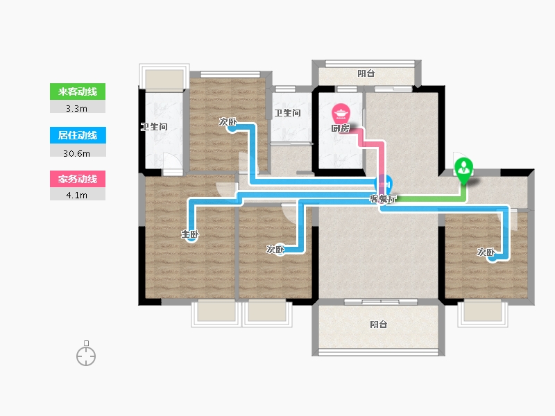 福建省-莆田市-碧桂园天澜-110.75-户型库-动静线