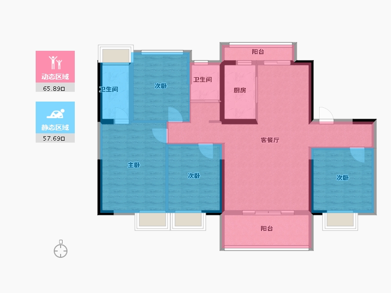 福建省-莆田市-碧桂园天澜-110.75-户型库-动静分区