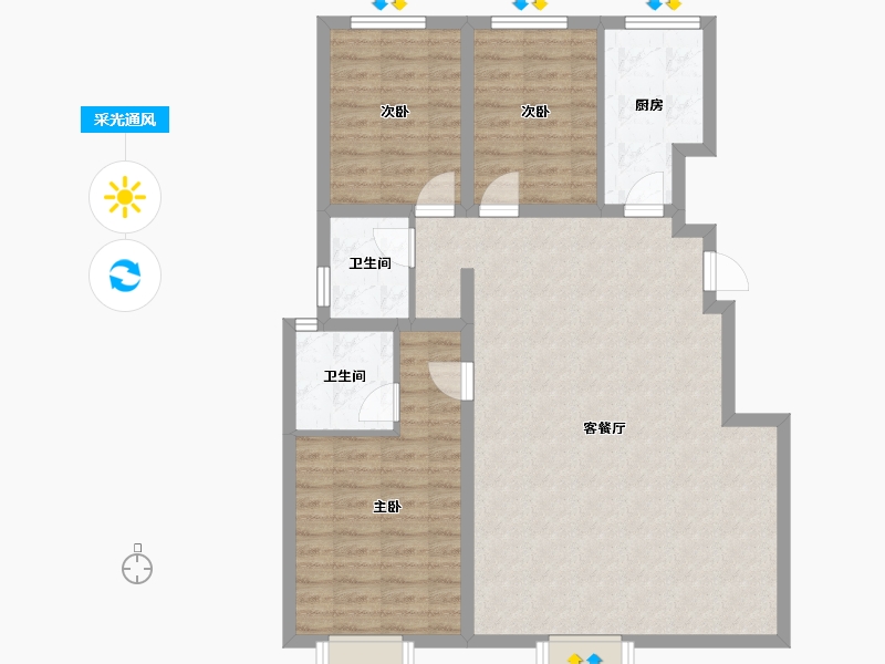 河北省-保定市-学府澜湾-120.00-户型库-采光通风