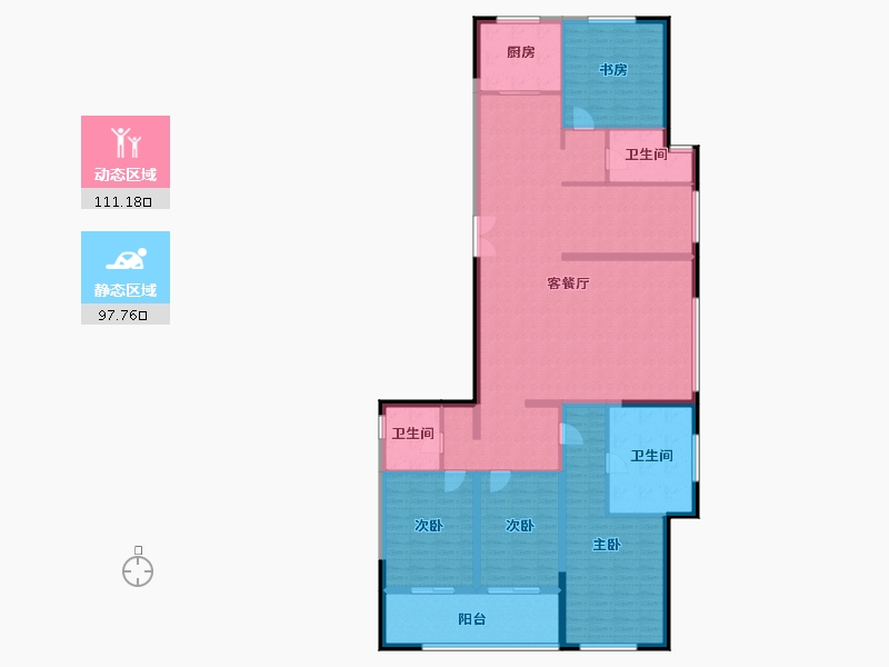 山东省-烟台市-银都宫馆-191.31-户型库-动静分区