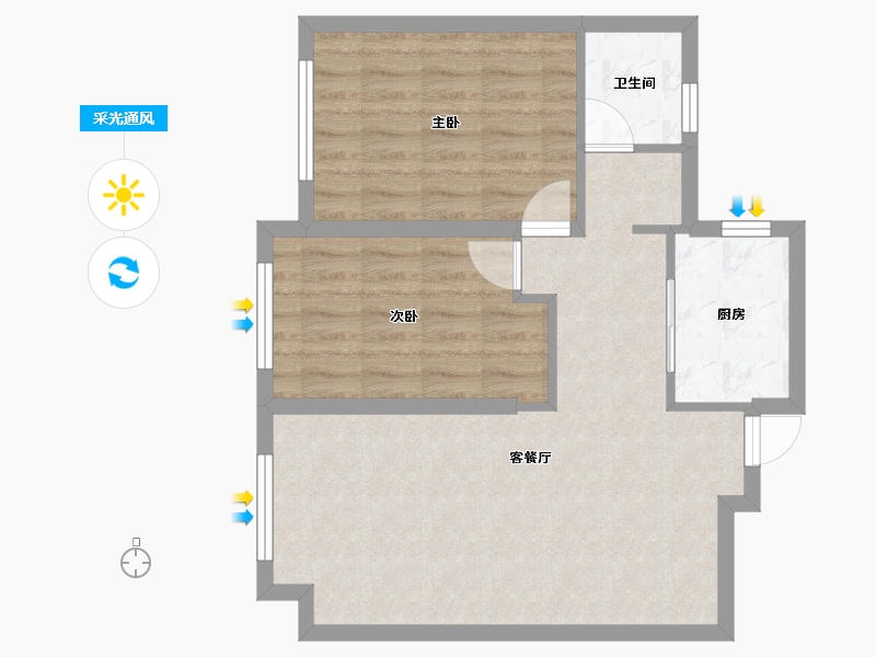 江苏省-南通市-凯旋华府(华石路)-80.00-户型库-采光通风