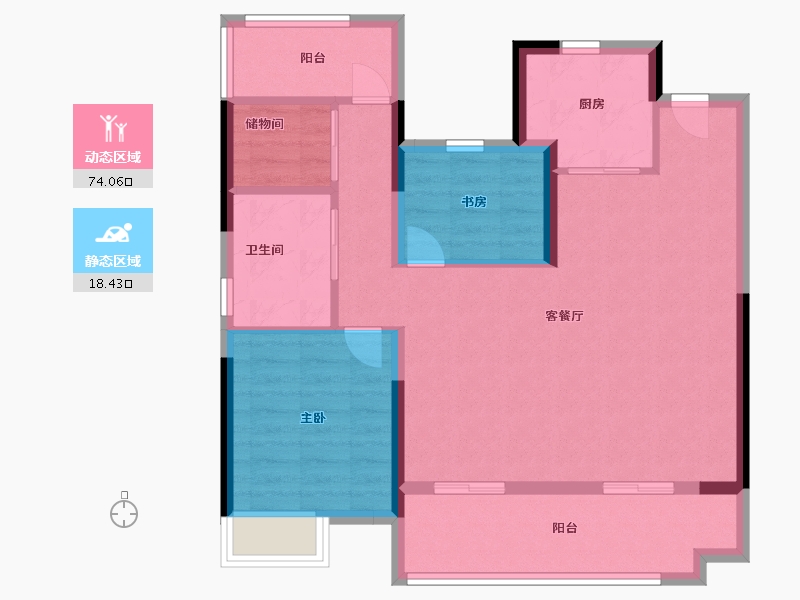 安徽省-合肥市-旭辉·滨湖江来-83.00-户型库-动静分区