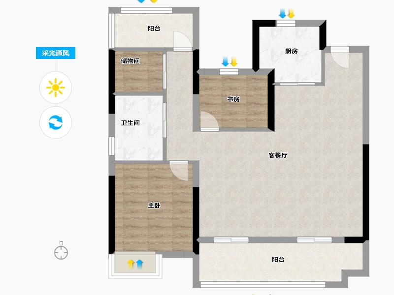 安徽省-合肥市-旭辉·滨湖江来-83.00-户型库-采光通风