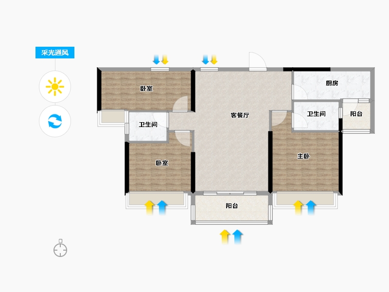 山西省-大同市-碧桂园·华附凤凰城-116.01-户型库-采光通风