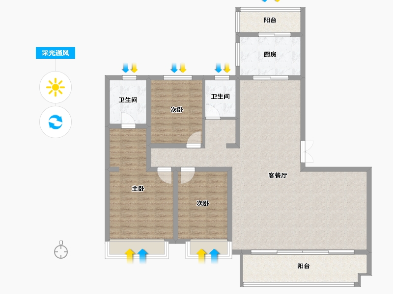 贵州省-铜仁市-万和星城-138.00-户型库-采光通风