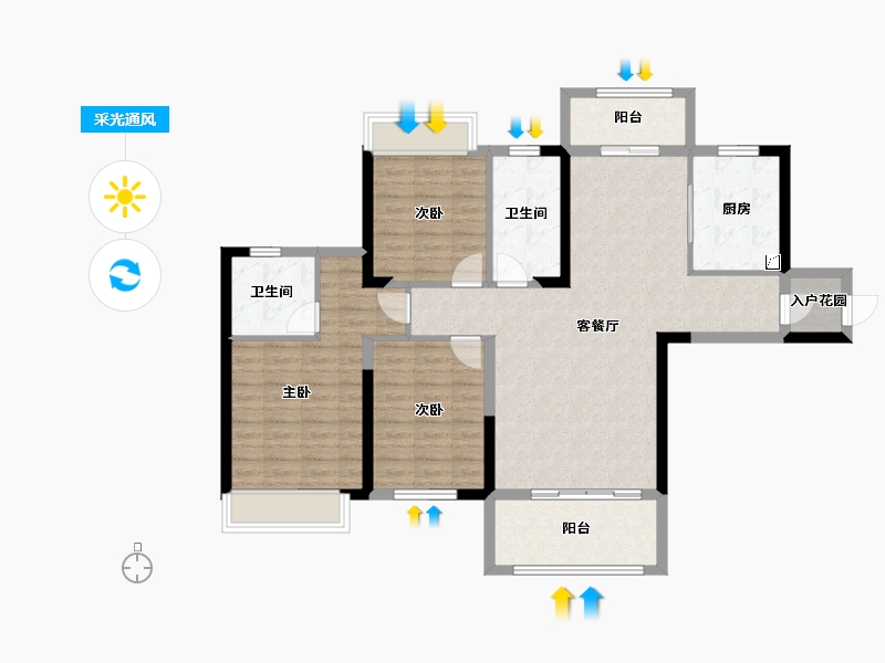 湖南省-株洲市-顺凯公馆-104.01-户型库-采光通风