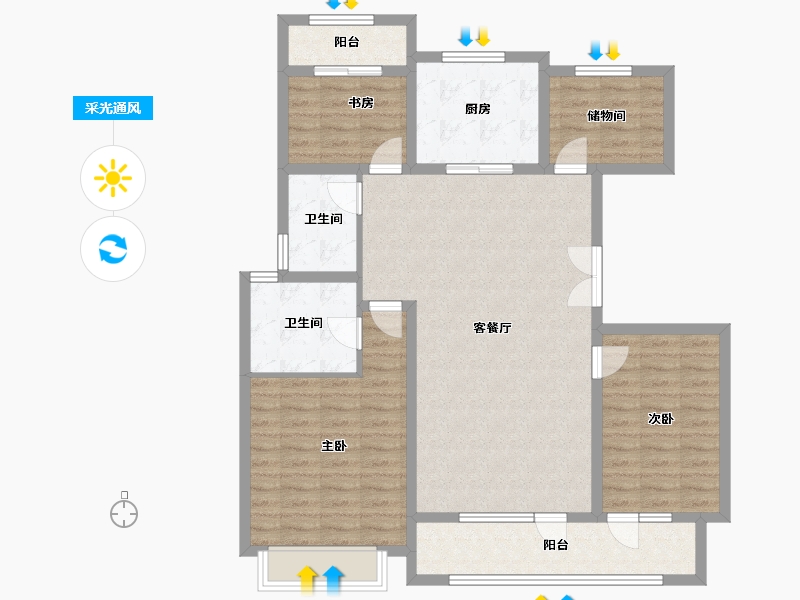 山东省-济宁市-红星瑞马世家-112.71-户型库-采光通风