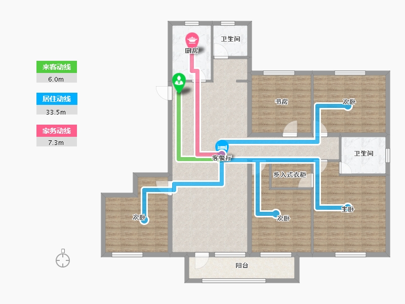 山东省-济宁市-金色兰庭香堤-144.84-户型库-动静线