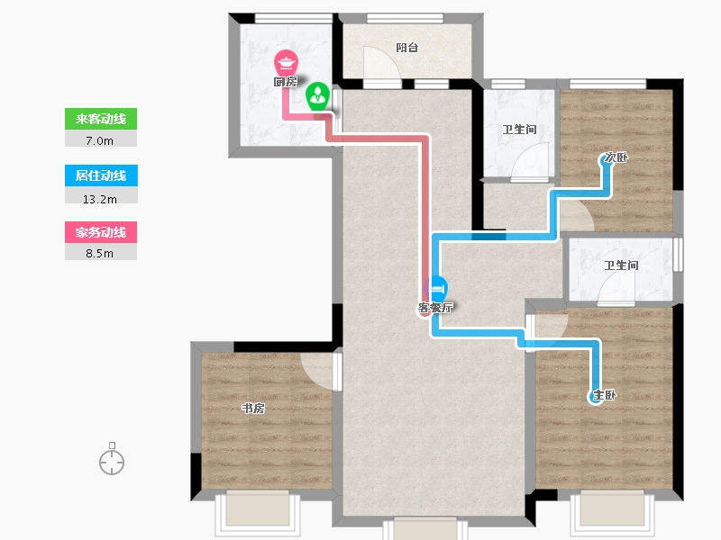 黑龙江省-佳木斯市-华强•幸福里-92.29-户型库-动静线