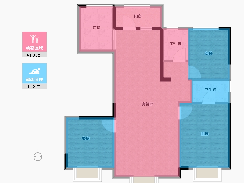 黑龙江省-佳木斯市-华强•幸福里-92.29-户型库-动静分区