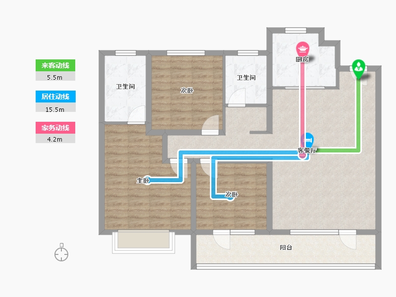 山东省-济宁市-涌泰澜湾-104.34-户型库-动静线