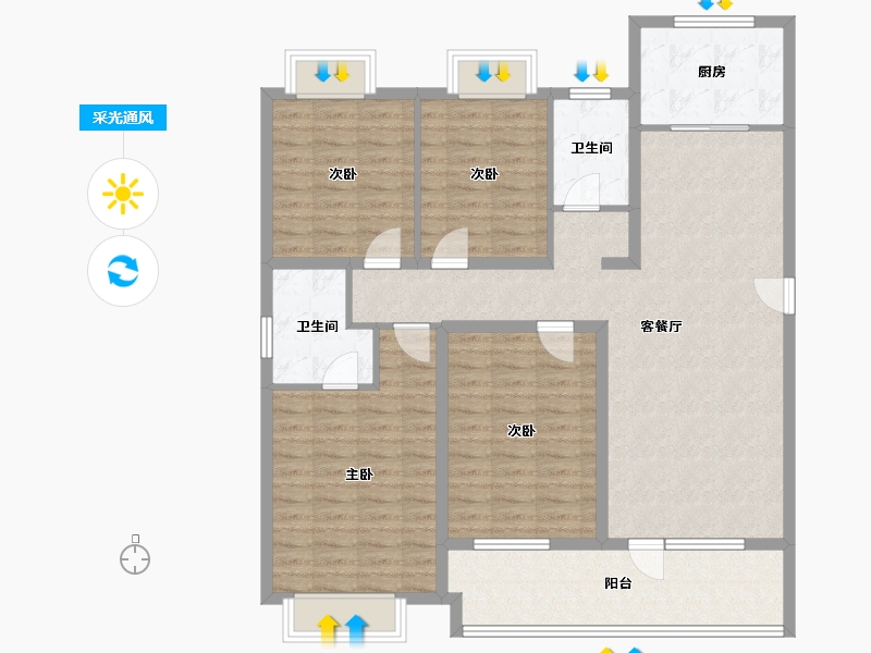 山东省-济宁市-红星瑞马世家-122.26-户型库-采光通风