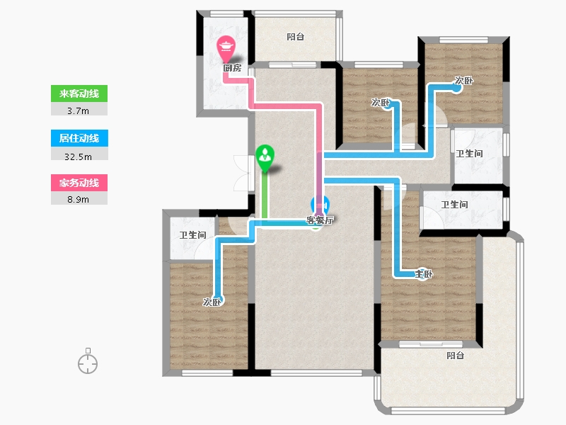 河南省-濮阳市-众悦鑫城-132.10-户型库-动静线