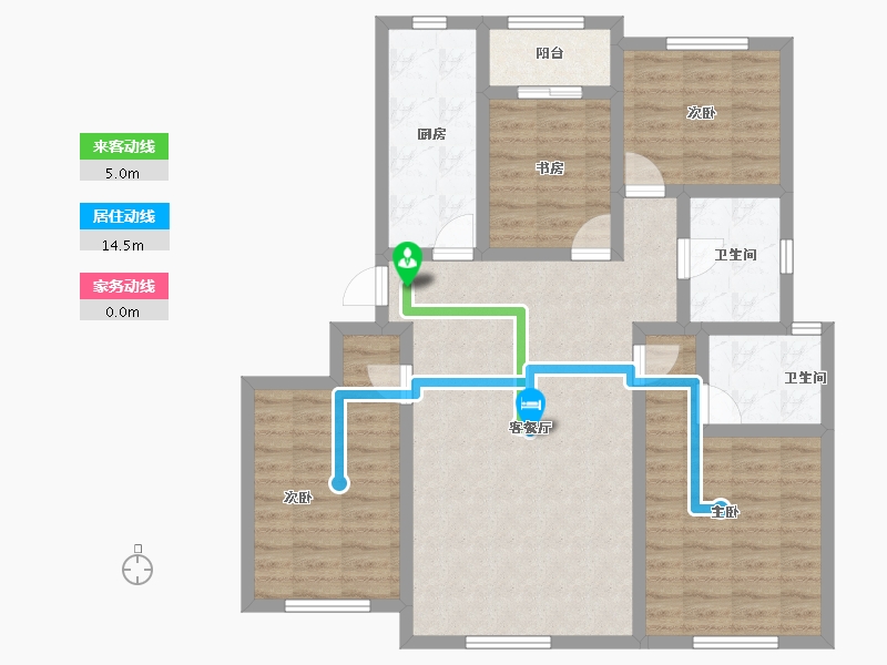 黑龙江省-七台河市-宝泰华府-99.54-户型库-动静线