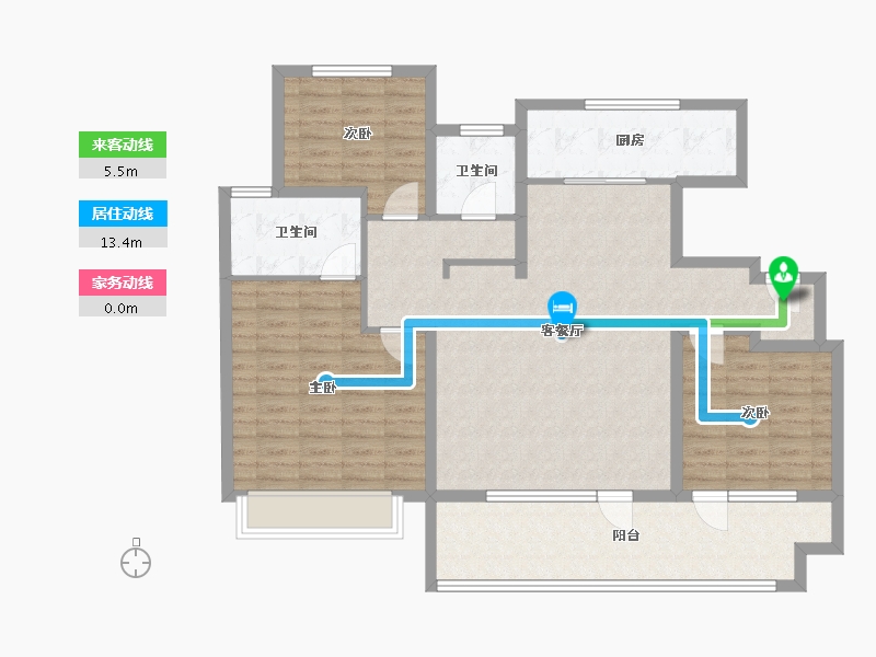 山东省-济宁市-涌泰澜湾-111.92-户型库-动静线