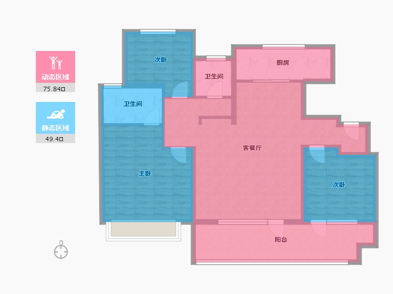 山东省-济宁市-涌泰澜湾-111.92-户型库-动静分区