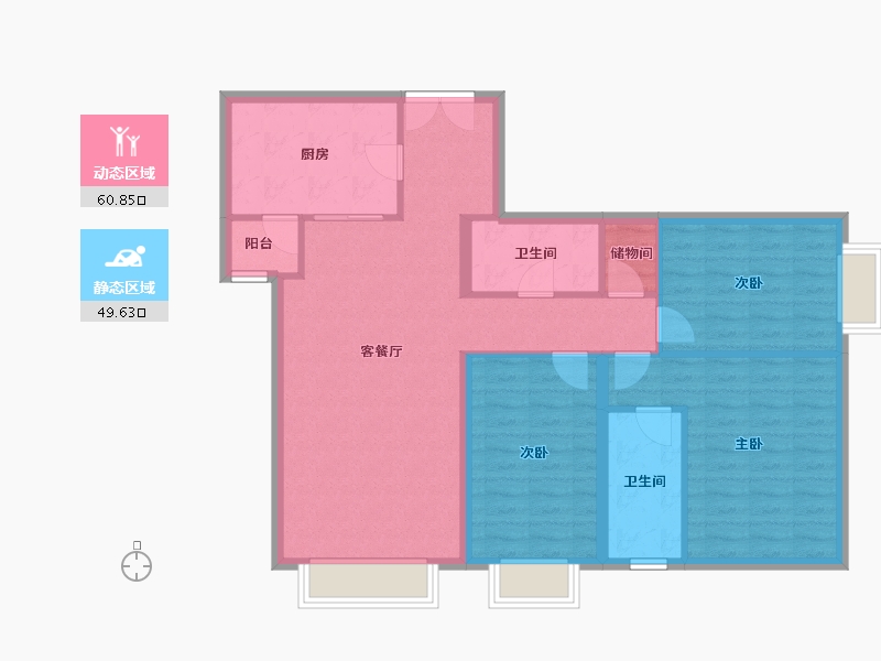 北京-北京市-嘉铭桐城-122.00-户型库-动静分区