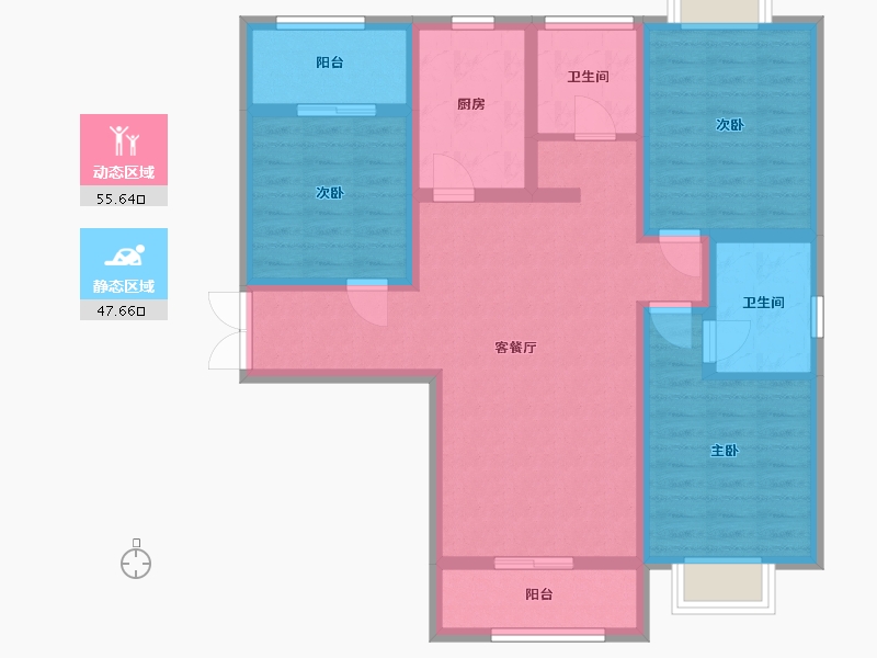 江苏省-宿迁市-吴中家天下-三期-91.00-户型库-动静分区