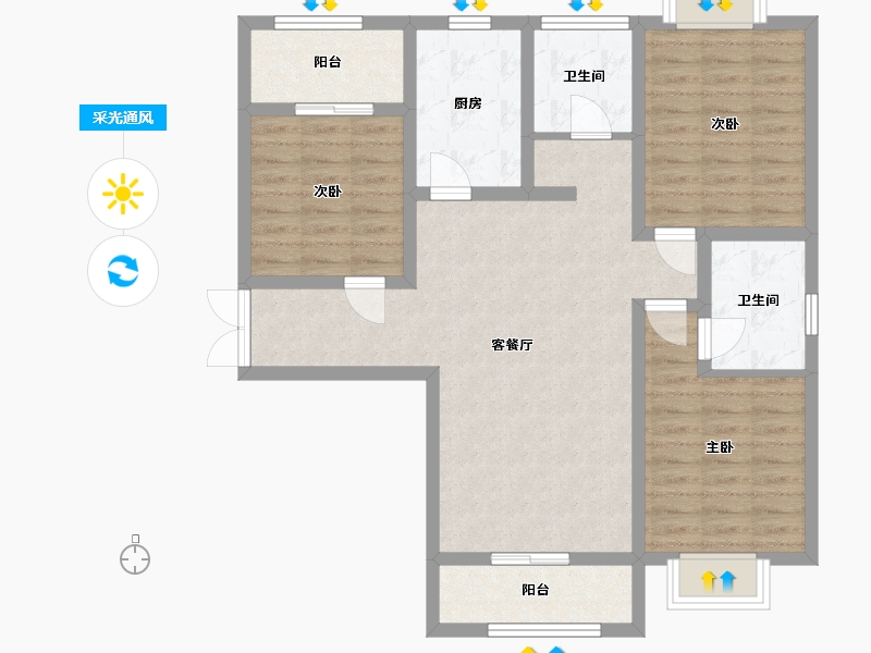 江苏省-宿迁市-吴中家天下-三期-91.00-户型库-采光通风