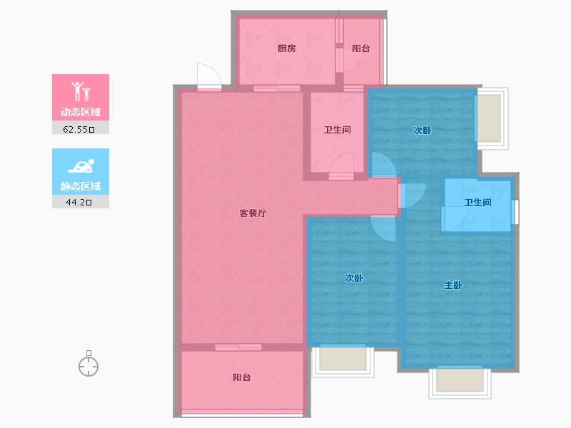 贵州省-贵阳市-祥风贵阳溪府-95.15-户型库-动静分区