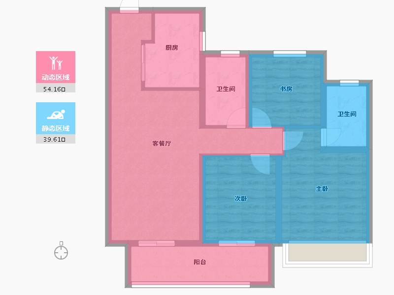 江苏省-宿迁市-华鸿珑璟园-83.20-户型库-动静分区