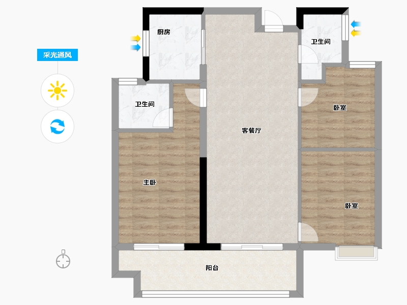 福建省-福州市-中庚东金-79.20-户型库-采光通风