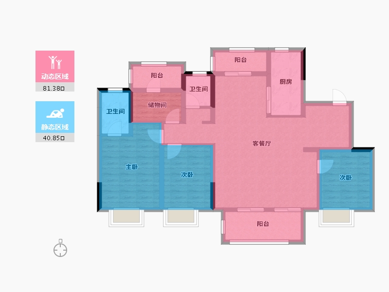 湖南省-株洲市-绿地21城三期-108.59-户型库-动静分区