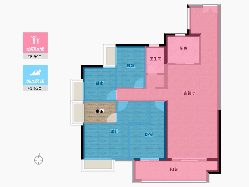 山西省-大同市-万德隆·阳光城·愉憬湾-104.00-户型库-动静分区