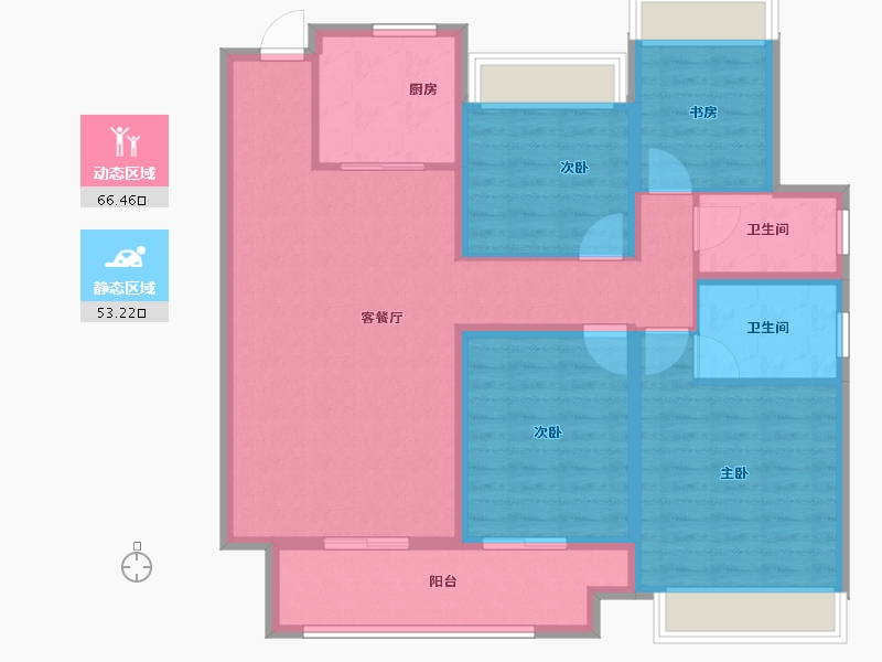 江苏省-宿迁市-华鸿珑璟园-107.20-户型库-动静分区