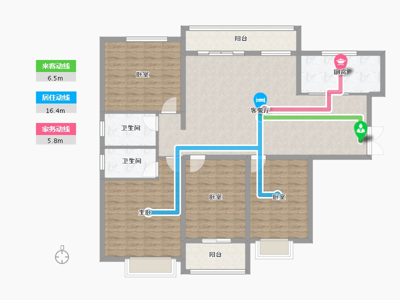 河南省-濮阳市-中央公园三期•望璟臺-134.39-户型库-动静线