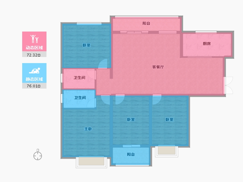 河南省-濮阳市-中央公园三期•望璟臺-134.39-户型库-动静分区