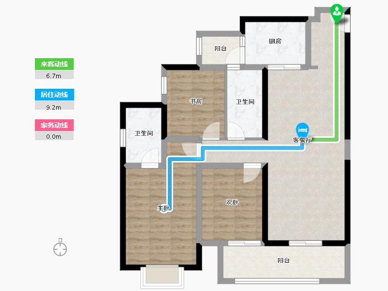 云南省-昆明市-中海寰宇天下-93.04-户型库-动静线