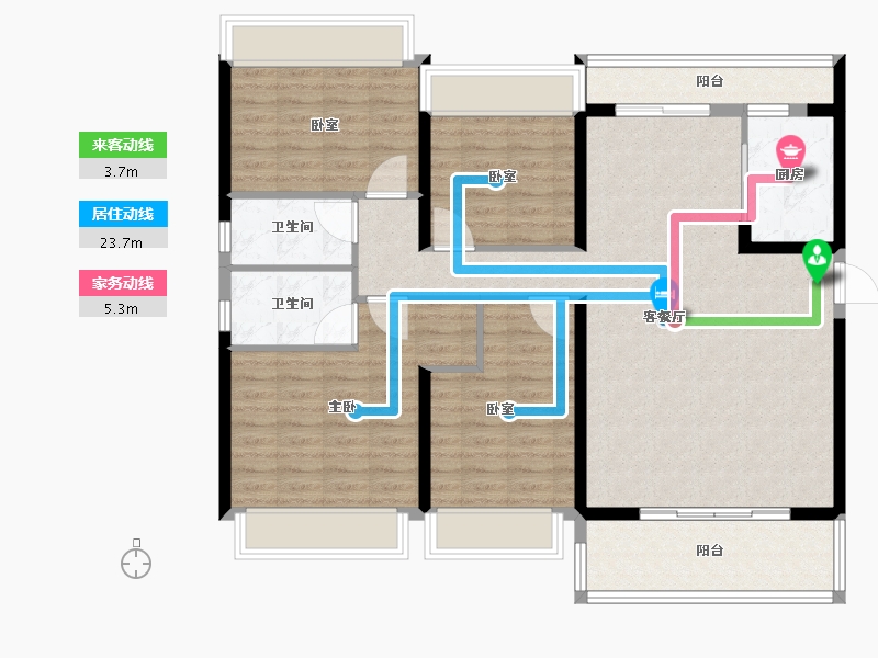 山西省-大同市-碧桂园·华附凤凰城-116.00-户型库-动静线