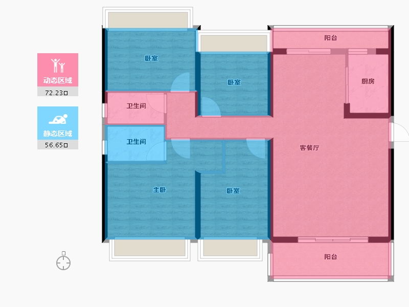 山西省-大同市-碧桂园·华附凤凰城-116.00-户型库-动静分区