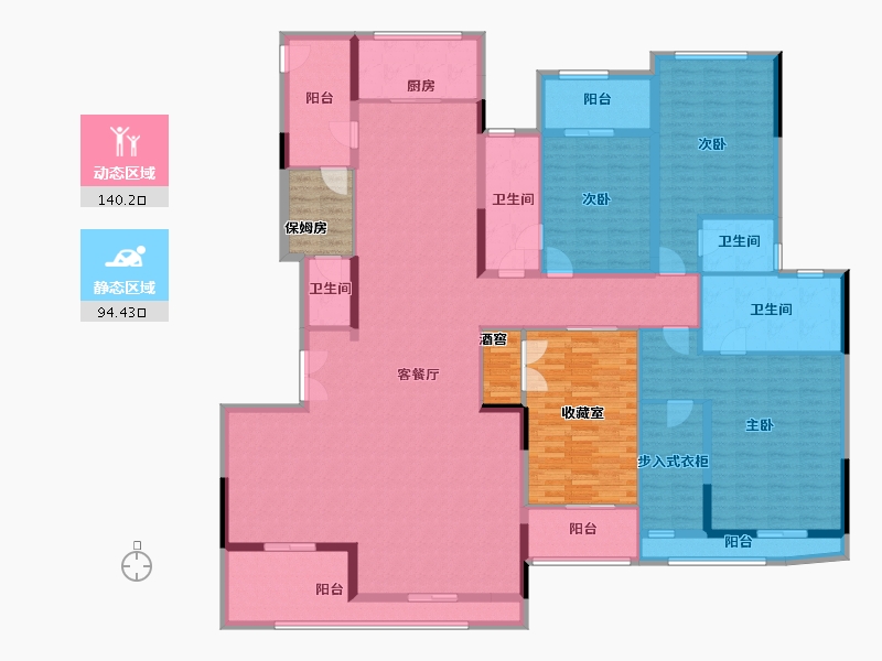 广东省-广州市-金众西关海-238.36-户型库-动静分区