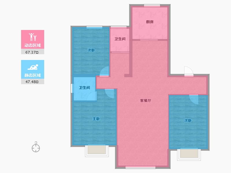 河北省-秦皇岛市-碧桂园御府-105.02-户型库-动静分区