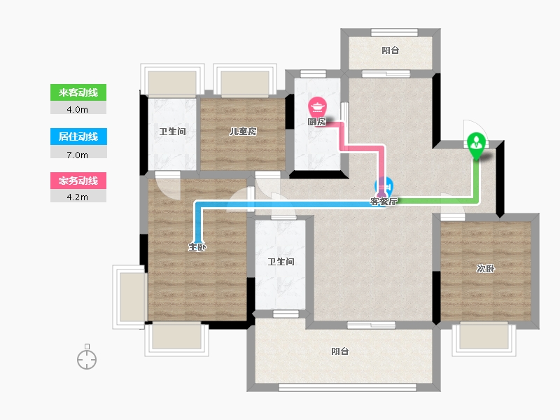 广东省-佛山市-荣盛文博府-85.00-户型库-动静线