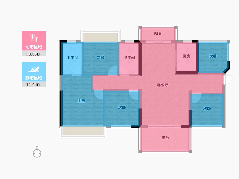 广西壮族自治区-贵港市-贵港雅庭-97.93-户型库-动静分区