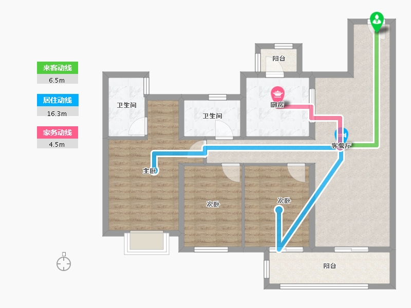 云南省-昆明市-中海寰宇天下-95.95-户型库-动静线