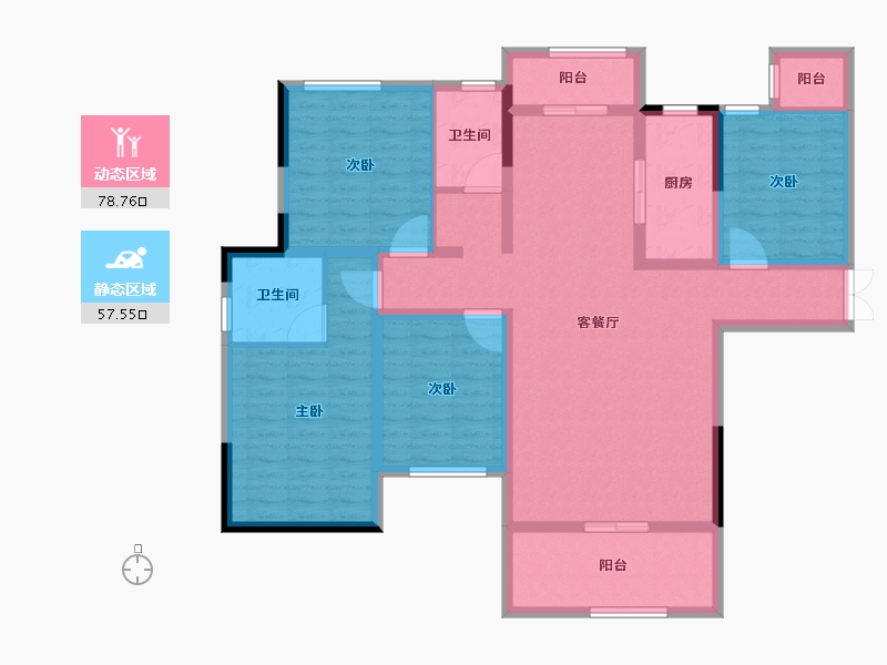 湖北省-十堰市-芳林雅苑•翡翠郡-121.18-户型库-动静分区