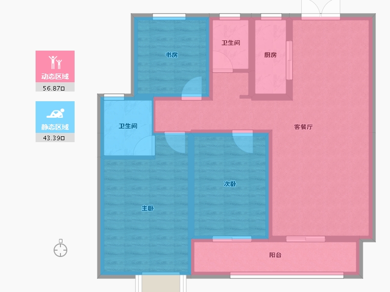 河南省-周口市-金秋龙樾府-89.05-户型库-动静分区