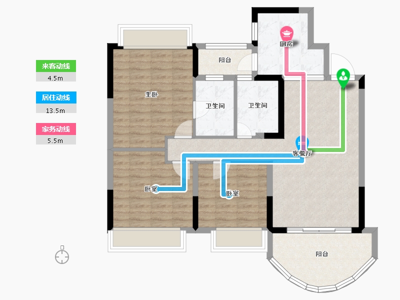 广东省-江门市-碧桂园•翡翠湾-93.15-户型库-动静线