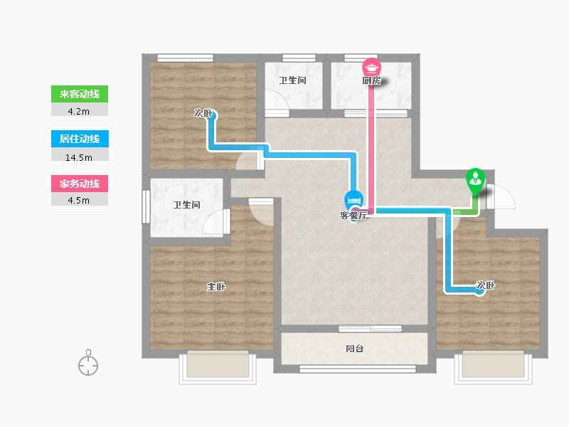 山东省-济宁市-恒兴经典-90.84-户型库-动静线