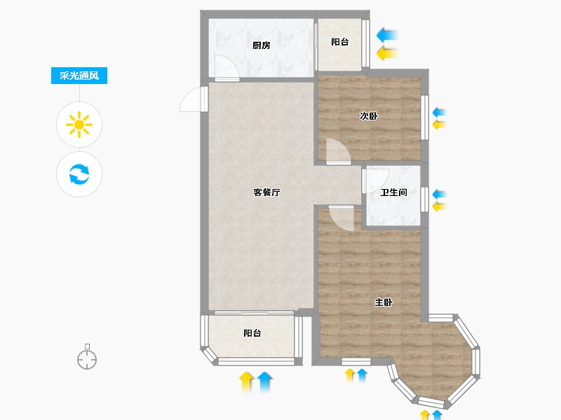 河北省-廊坊市-福·城上上城-五期-71.50-户型库-采光通风