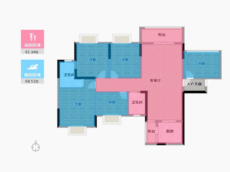 贵州省-贵阳市-御府壹号-121.55-户型库-动静分区