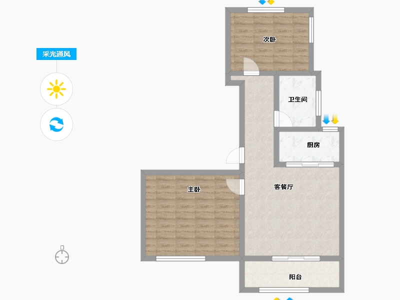 山东省-烟台市-月季花城-74.77-户型库-采光通风